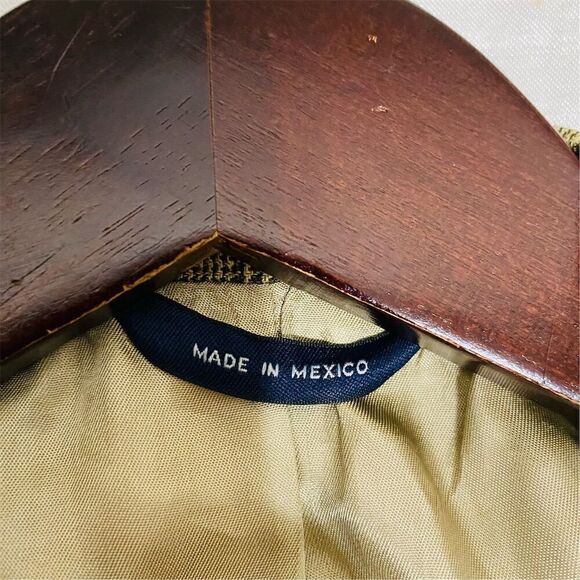 Brooks Brothers Men's Beige Plaid Wool Blazer Jacket Size 43 Long - Picture 5 of 16